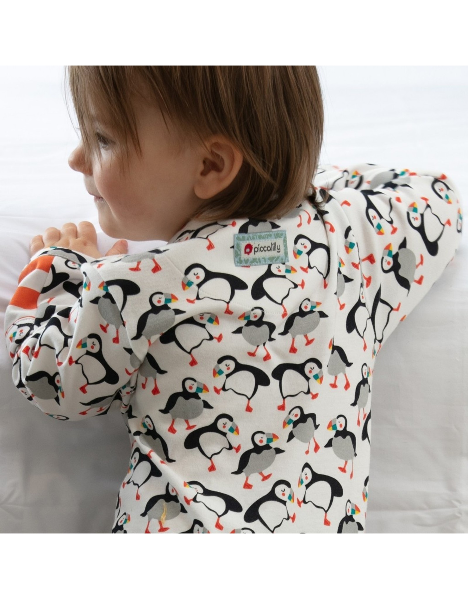 Piccalilly Piccalilly Footed Sleepsuit - Puffins