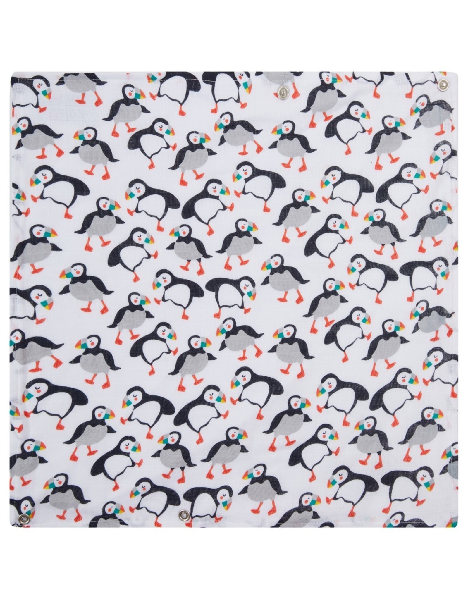Piccalilly Piccalilly 2 in 1 Bandana Bib and Burp Cloth - Puffins