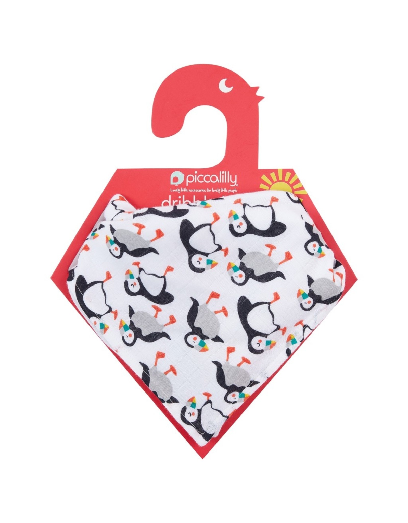 Piccalilly Piccalilly 2 in 1 Bandana Bib and Burp Cloth - Puffins