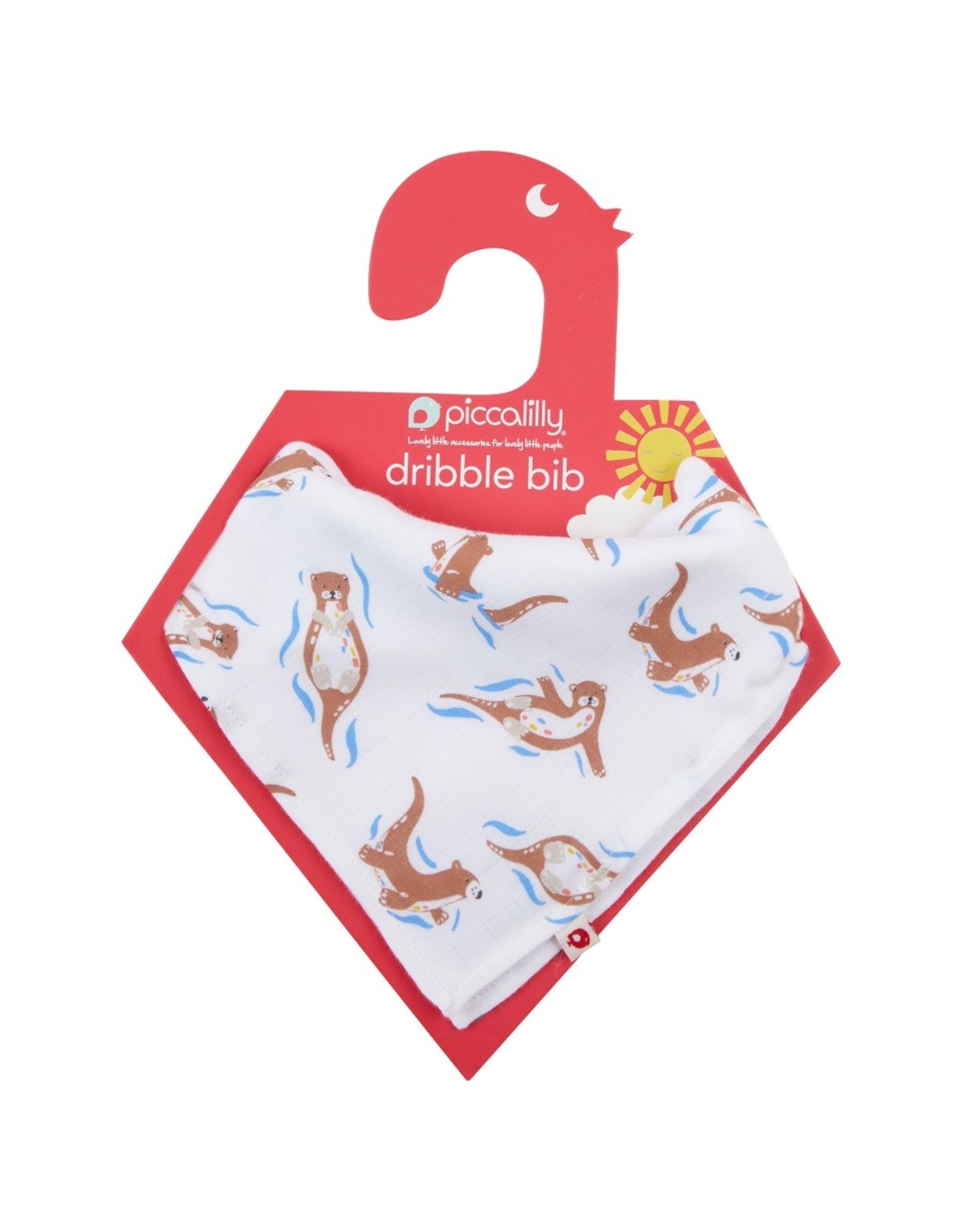 Piccalilly Piccalilly 2 in 1 Bandana Bib and Burp Cloth - Otter
