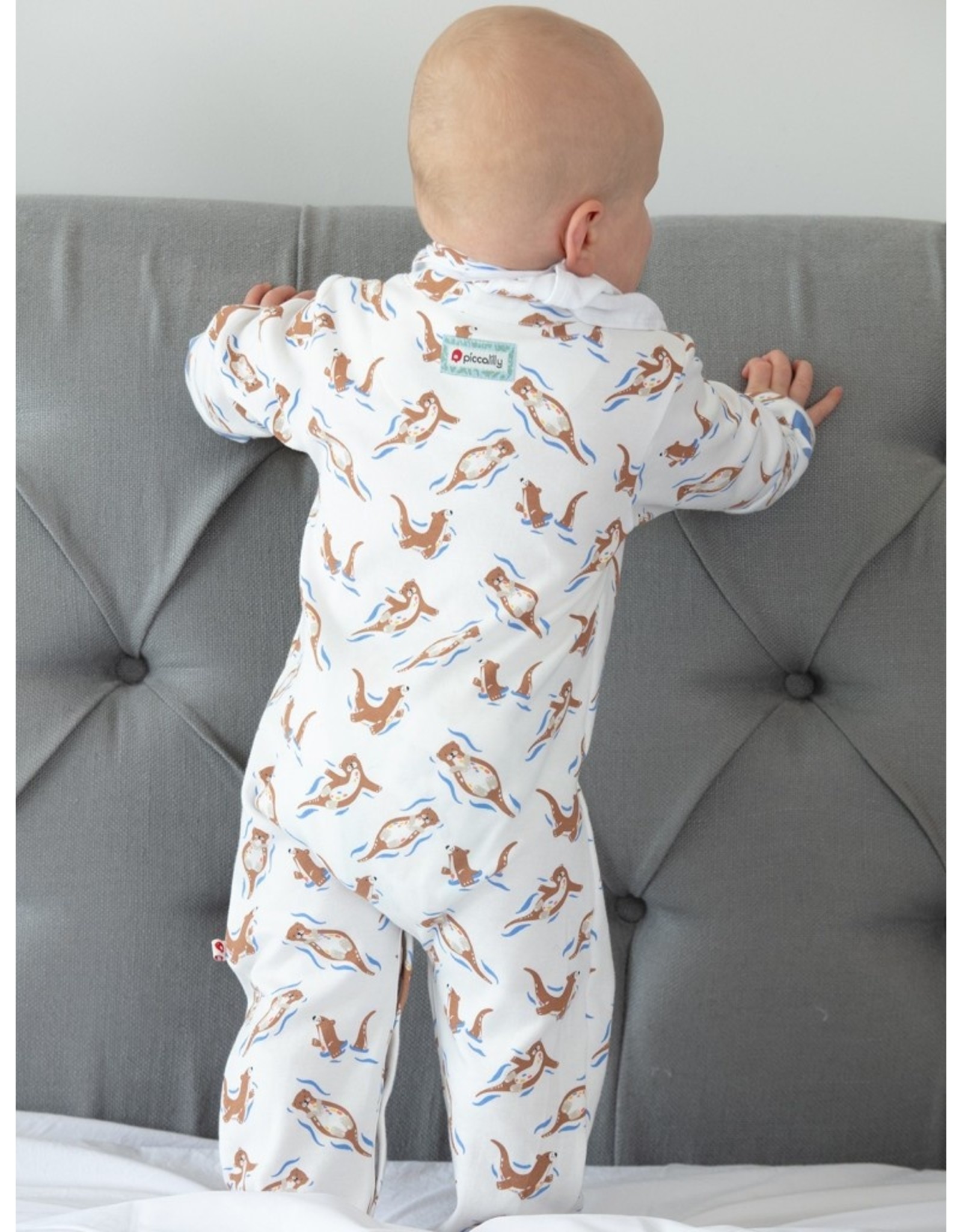 Piccalilly Piccalilly Footed Sleepsuit - Otters