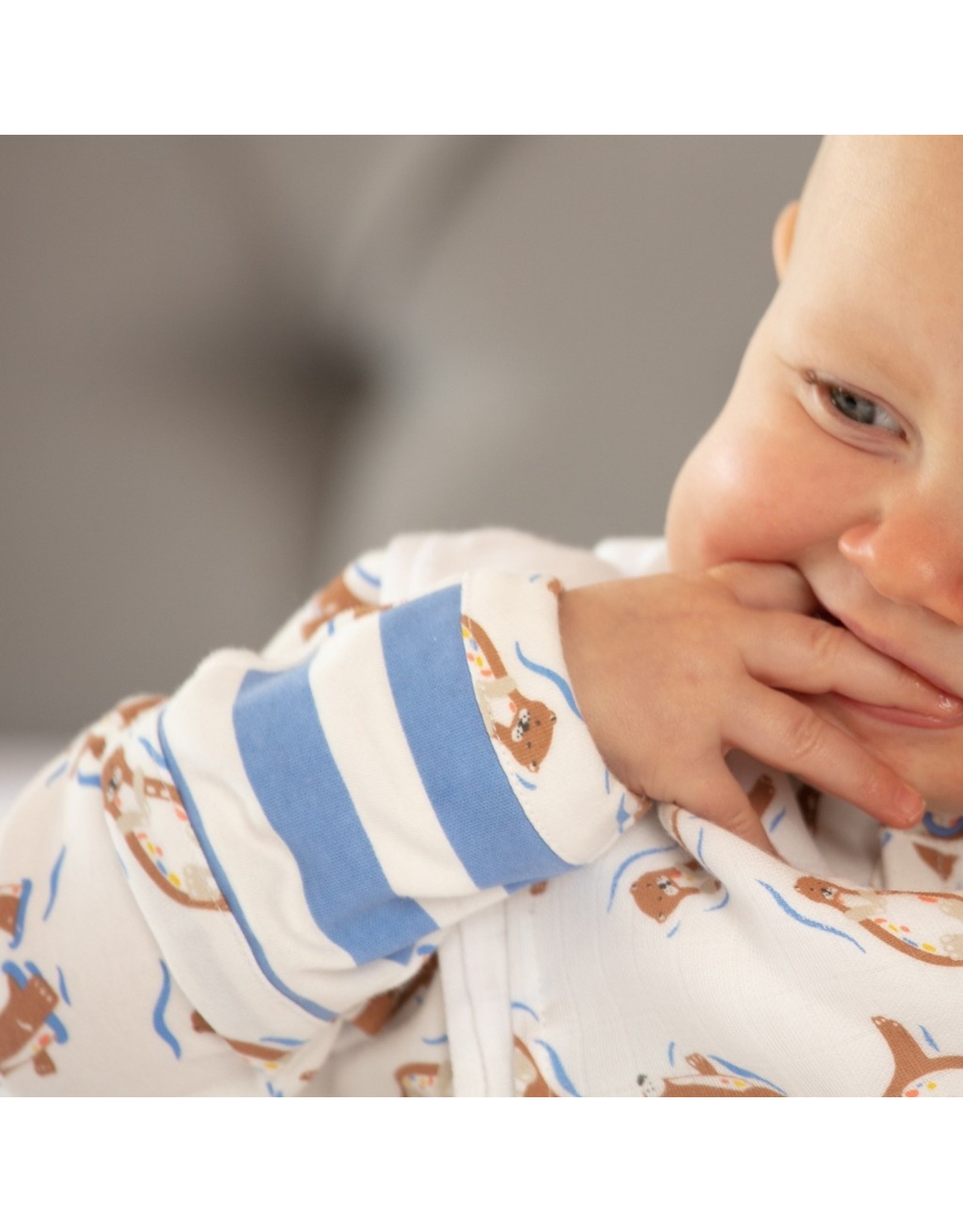 Piccalilly Piccalilly Footed Sleepsuit - Otters