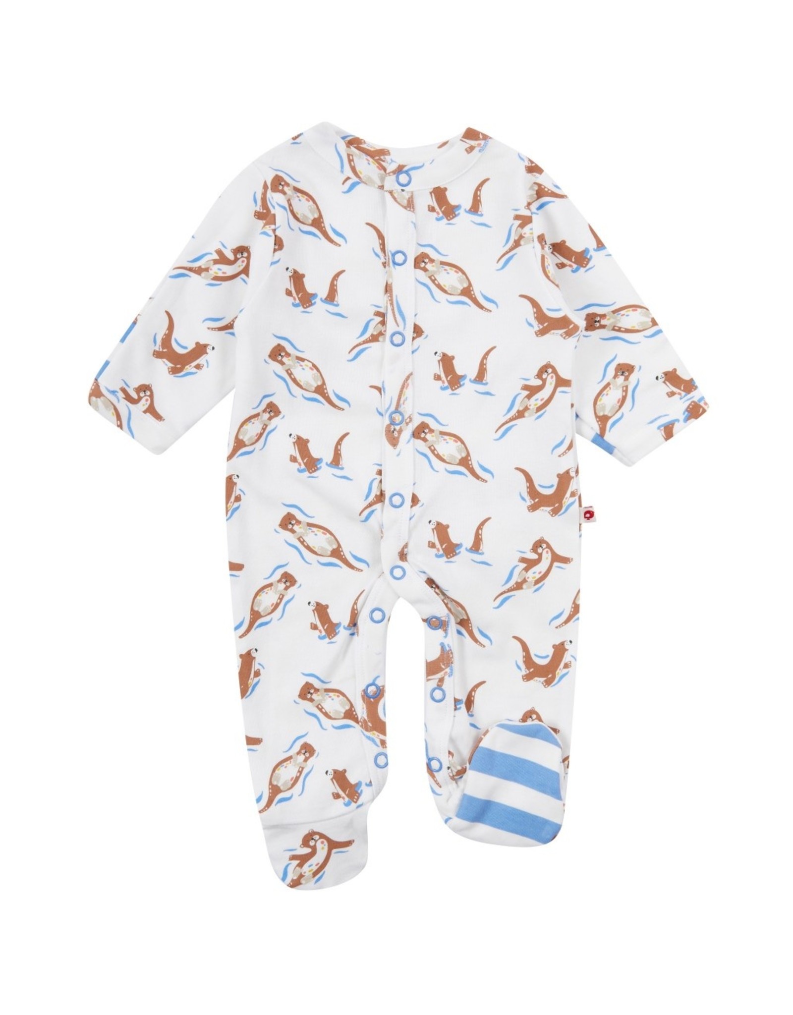 Piccalilly Piccalilly Footed Sleepsuit - Otters
