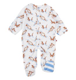 Piccalilly Piccalilly Footed Sleepsuit - Otters