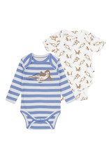Piccalilly Piccalilly 2 Pack Baby Bodysuits - Otters
