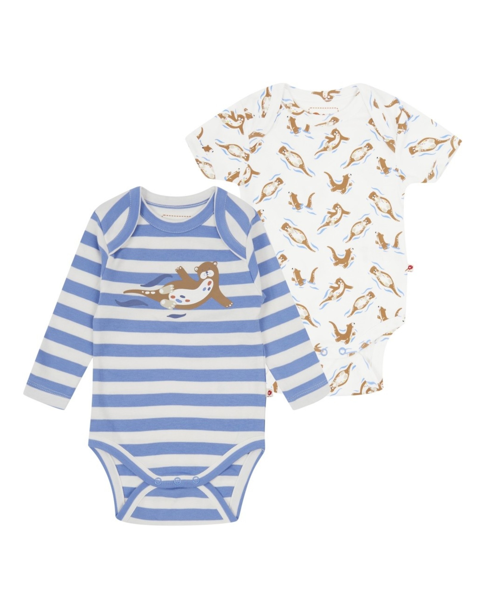 Piccalilly Piccalilly 2 Pack Baby Bodysuits - Otters