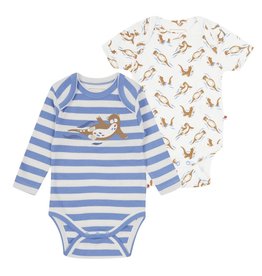 Piccalilly Piccalilly 2 Pack Baby Bodysuits - Otters
