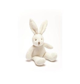 Best Years Organic White Rabbit Baby Rattle