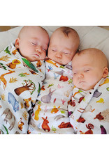 Fox in the Attic Muslin Swaddle Blanket - Mountain Life