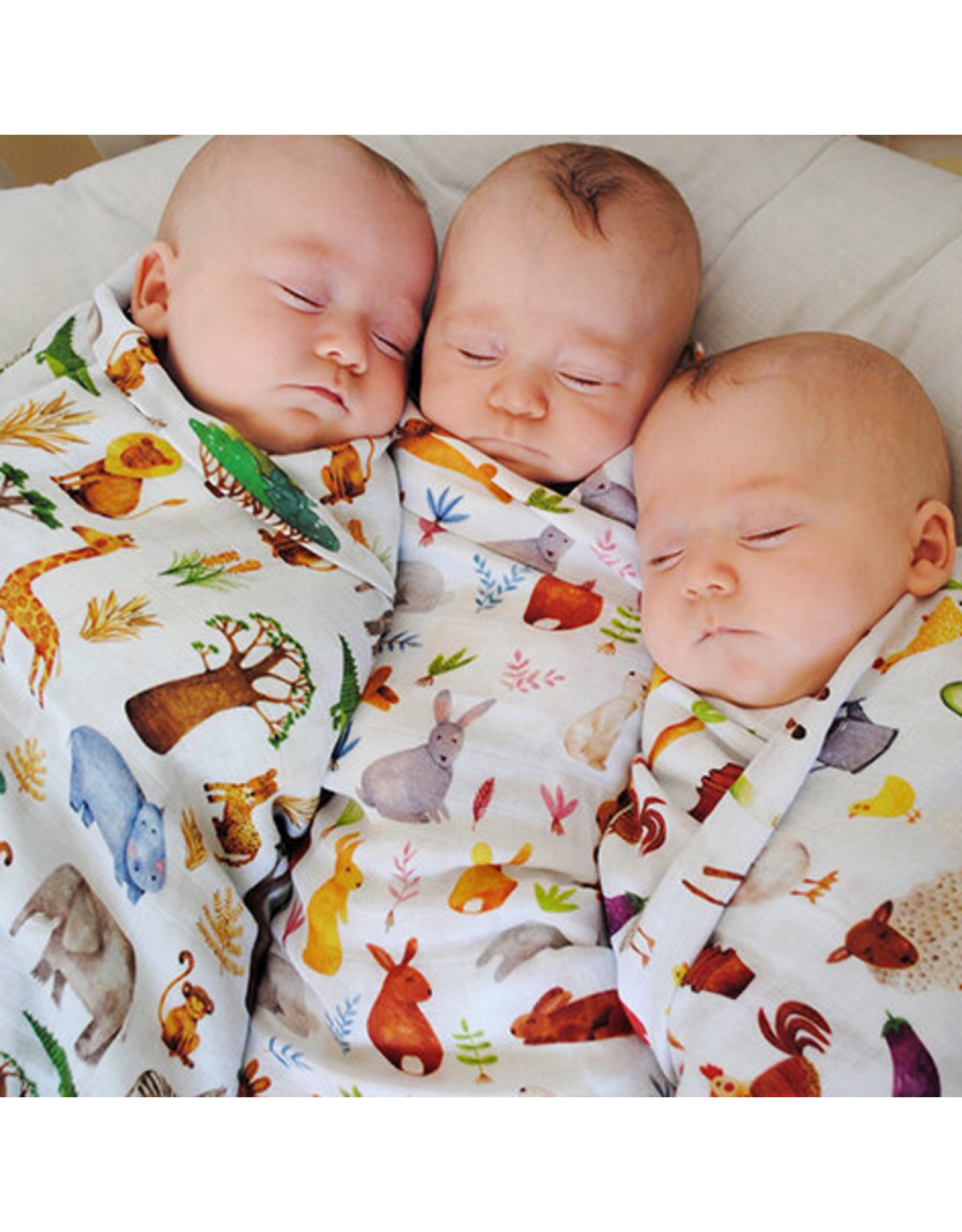 Fox in the Attic Muslin Swaddle Blanket - Mountain Life