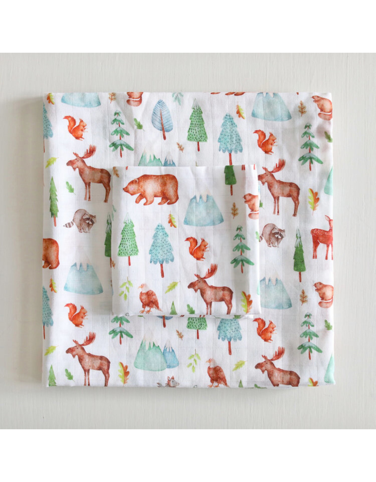 Fox in the Attic Muslin Swaddle Blanket - Mountain Life