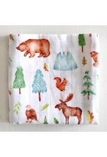 Fox in the Attic Muslin Swaddle Blanket - Mountain Life
