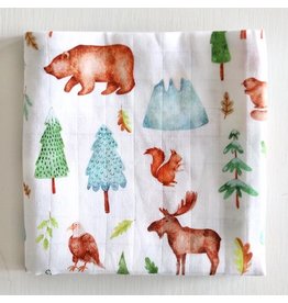 Fox in the Attic Muslin Swaddle Blanket - Mountain Life