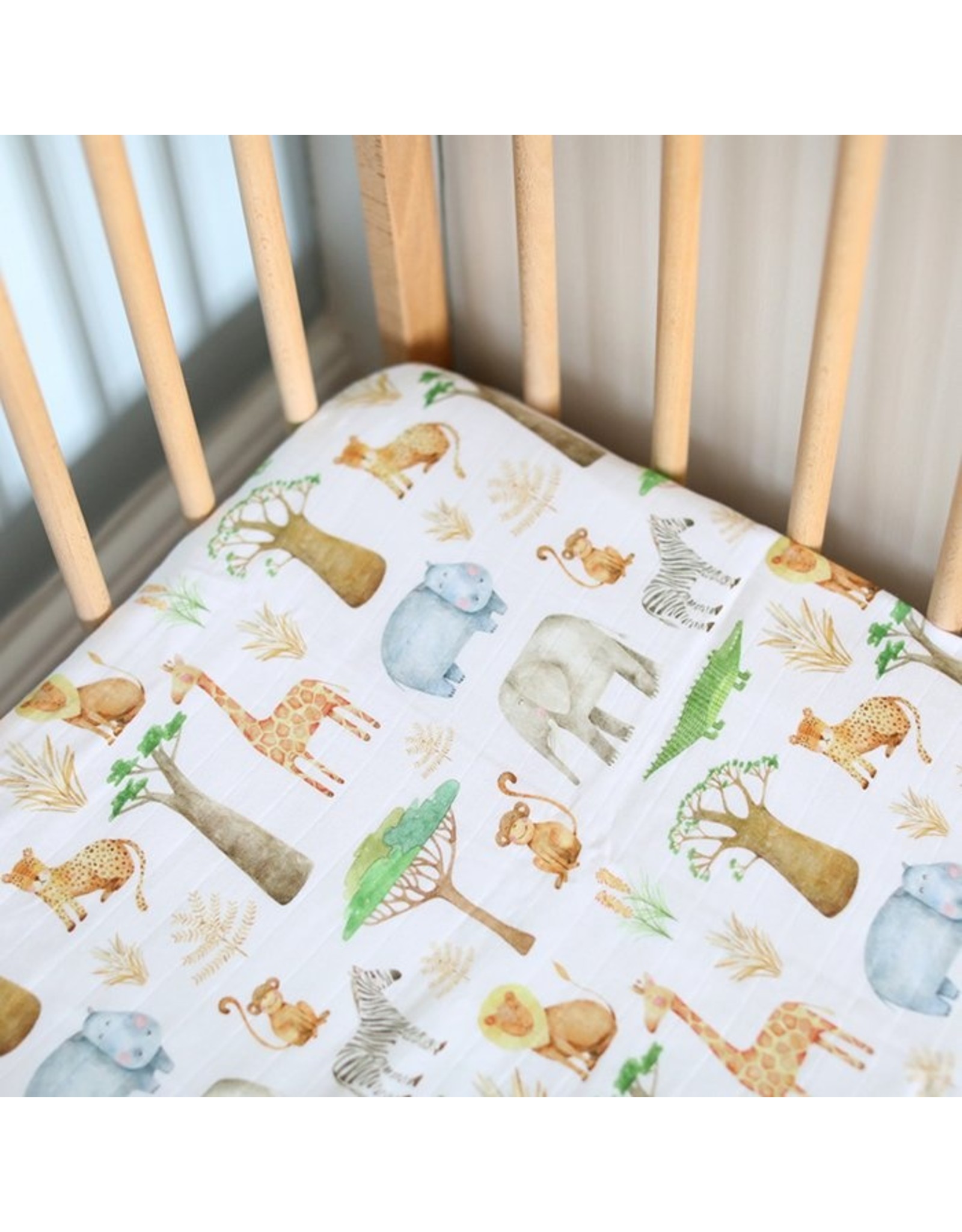 Fox in the Attic Cotton Muslin Fitted Cotbed Sheet