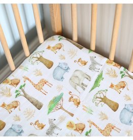 Fox in the Attic Cotton Muslin Fitted Cotbed Sheet