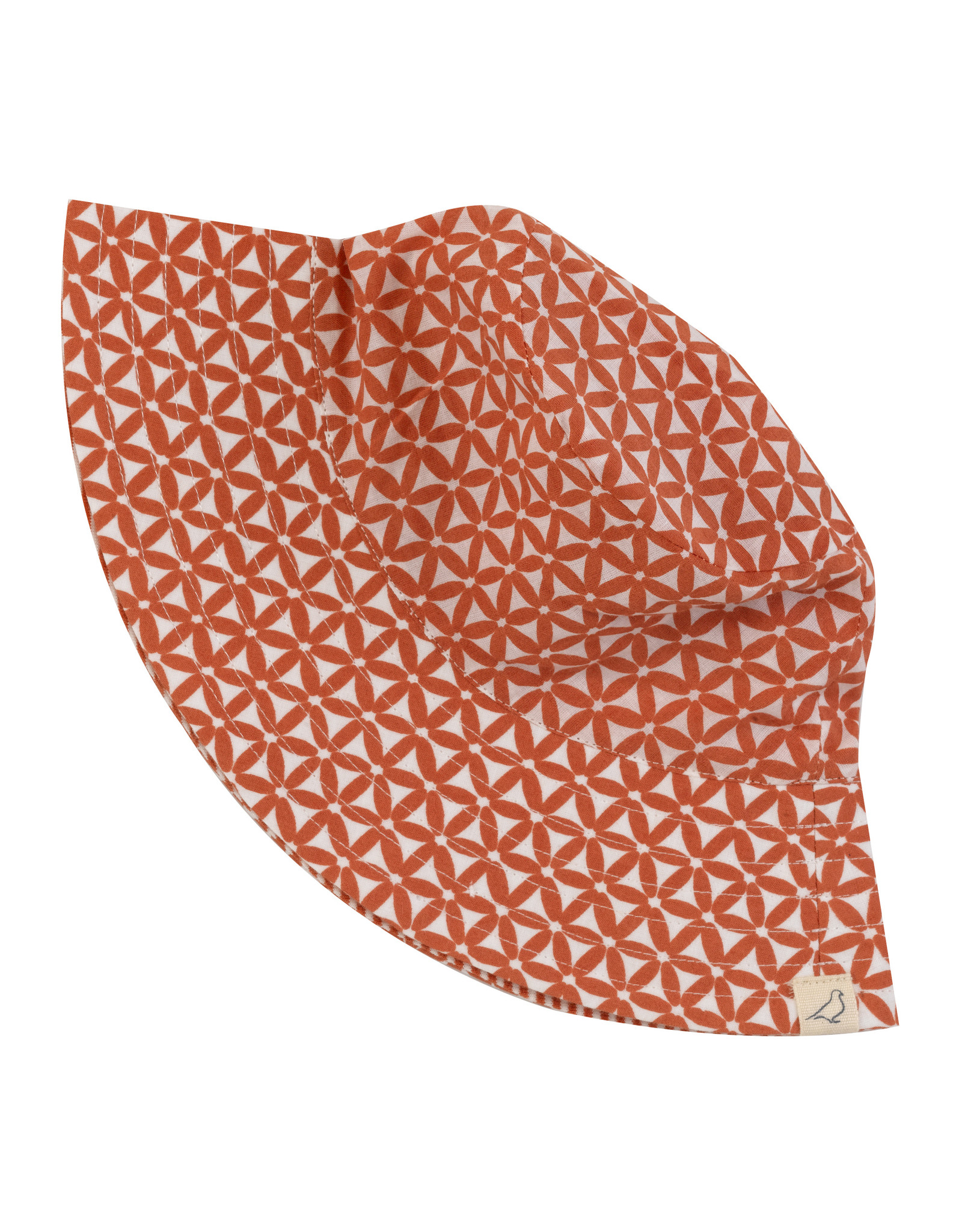 Pigeon Organics  Reversible Sunhat- Block Print Orange