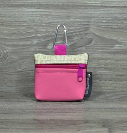 Edelzosse Mini-Tasche Pink-Krokobeige