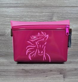 Edelzosse Bauchtasche Lack Beere Pferd bestickt