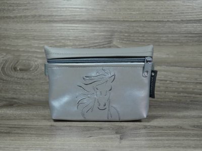 Edelzosse Bauchtasche Silber- Pferd Bestickt