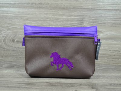 Edelzosse Bauchtasche Braun- Lila Tölter Bestickt