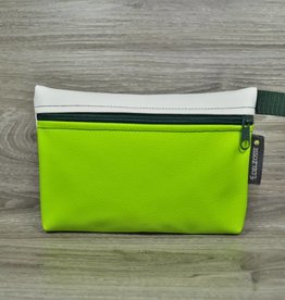 Edelzosse Makeup- Tasche Apfelgrün- Weiß