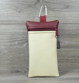 Edelzosse Handytasche Beige- Bordeaux