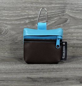 Edelzosse Mini-Tasche Braun- Türkis