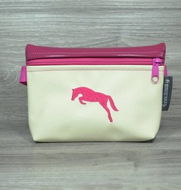 Edelzosse Bauchtasche Creme Springpferd Bestickt