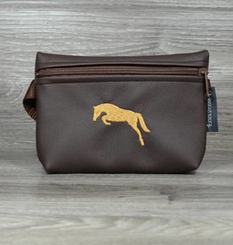 Edelzosse Bauchtasche Braun Springpferd Bestickt