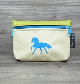 Edelzosse Bauchtasche Creme Galopper Bestickt