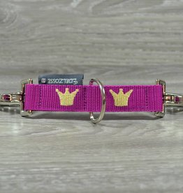 Edelzosse Longierbrille Magenta-Krone- Bestickt
