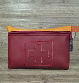 Edelzosse Notfalltasche Bordeaux Bestickt