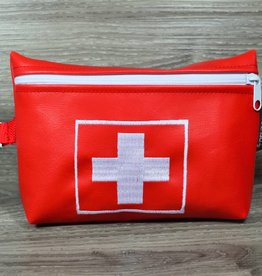 Edelzosse Notfalltasche Rot Bestickt