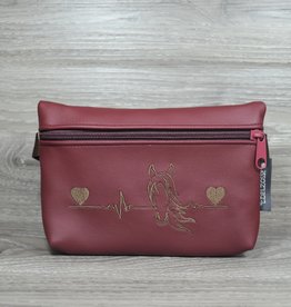 Edelzosse Bauchtasche  Heartbeat Bordeaux Bestickt