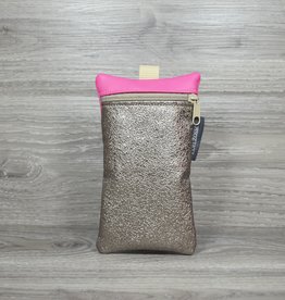 Edelzosse Handytasche Metallic Braun - Pink