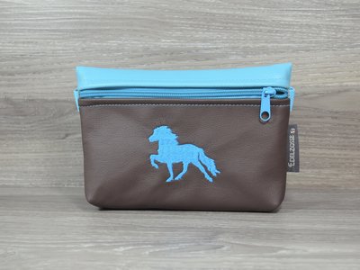 Edelzosse Bauchtasche Braun- Türkis Tölter Bestickt