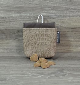 Edelzosse Leckerlitasche Kroko Taupe