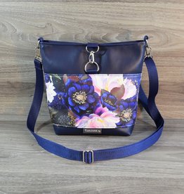 Edelzosse Crossbody Dunkelblau Flower