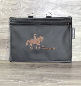 Edelzosse Equidenpasstasche  Schwarz-Braun