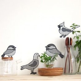 nuukk Wandsticker "4 birds ready to hop around your flat" von Nuukk