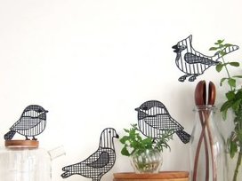 nuukk Wandsticker "4 birds ready to hop around your flat" von Nuukk