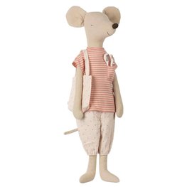 Maileg ⋙ Mega Maus im Schlafanzug mit Zahnbürste Set - Rosa♡