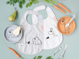Done by Deer ⋙ Done by Deer 2Pack Bib | Deer friends | grey/mustard ♡