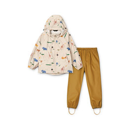 Liewood ⋙ Regenkleidung | Moby printed rainwear set in Safari sandy mix ♥