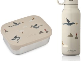 Liewood Little dragon / Dark sandy mix Joni lunch box set ♡