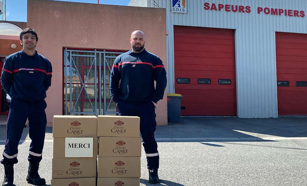 Château Canet schenkt wijnen aan de plaatselijke hulpverlening.