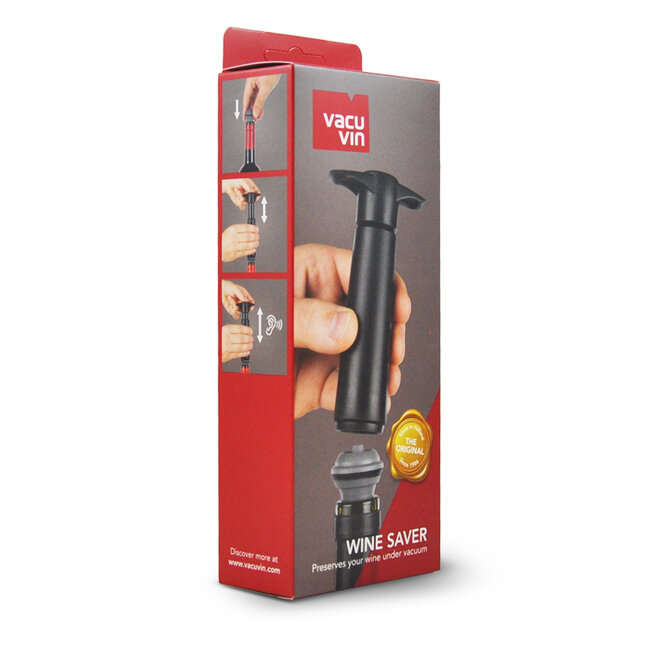 VacuVin VacuVin - Wine Saver - Zwart pompje + 2 stops
