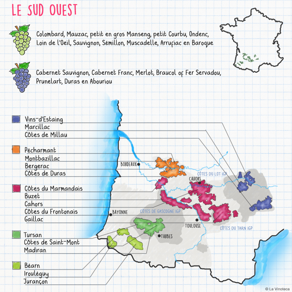 Le Sud-Ouest - Frankrijk - zuidwesten - rode wijn