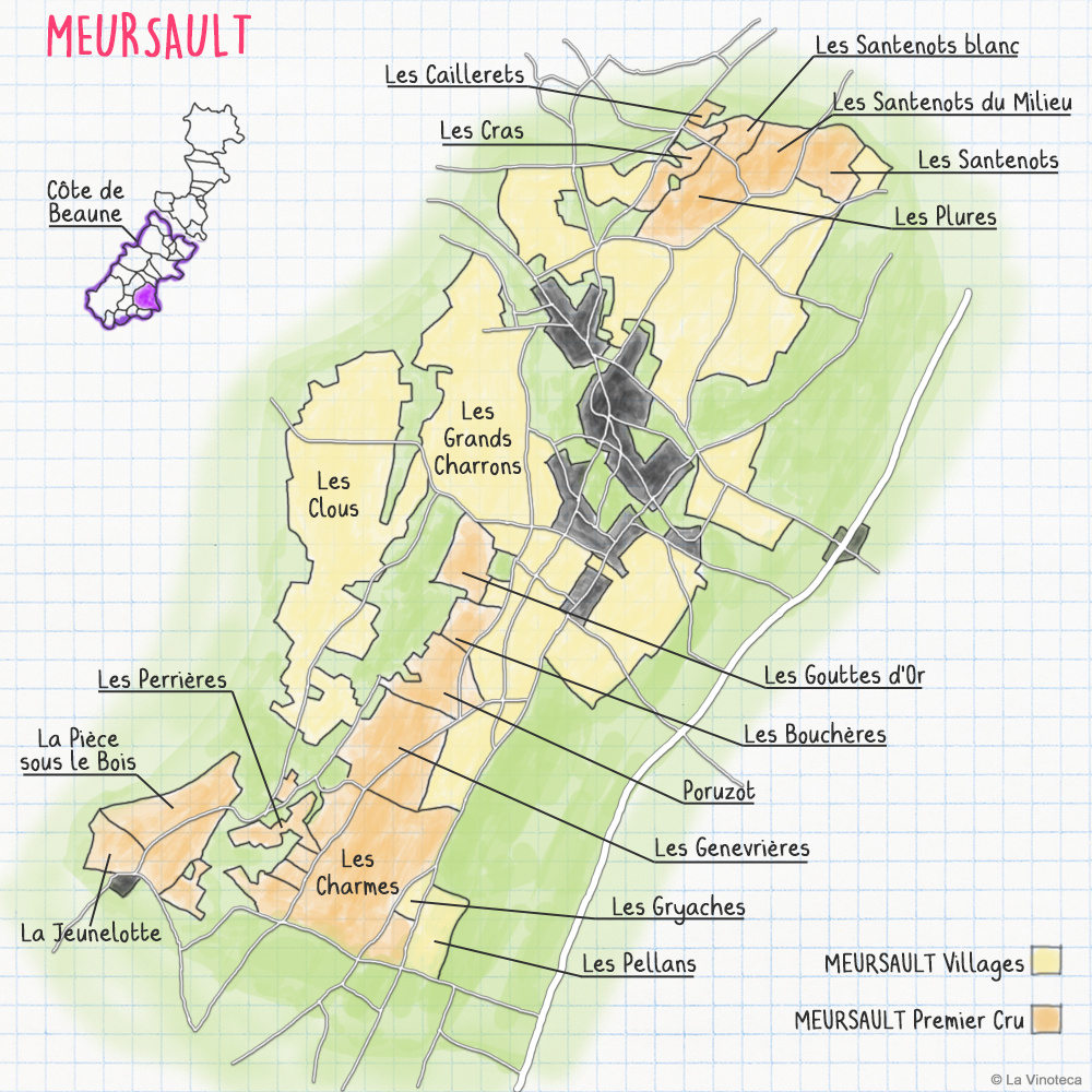 Frankrijk - Meursault wijnkaart