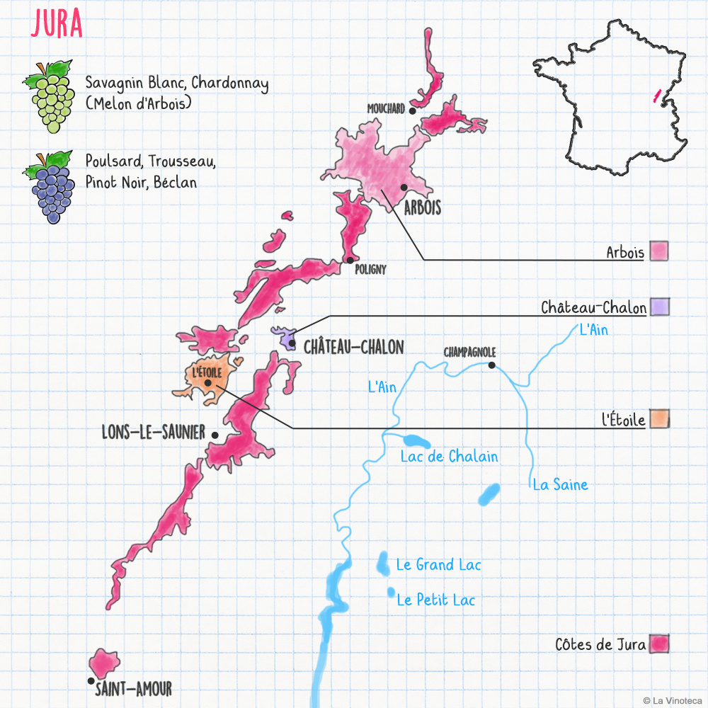 Frankrijk - Jura wijnkaart - map